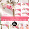 Hot Pink Bridal Shower Bundle | Floral Bridal Shower Invitation Template | 24 Editable Games Bundle