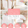 Bright Floral Bridal Shower Bundle Template | Love In Bloom Bridal Shower Invitations | 50 Shower Games Printable