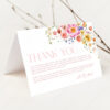 Bright Flowers Thank You Card Template | Floral Thank You Cards Editable Printable