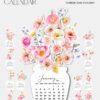 Floral Desk Calendar Printable 2026 | Colorful Flowers Vase Calendar | Mini Desk Calendar 2026 Floral Desk Calendar 2026 Printable