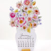 Floral Desk Calendar Printable 2026 | Colorful Flowers Vase Calendar | Mini Desk Calendar 2026