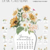 Sunflower Floral Calendar Printable 2026 Amy Design Templates