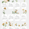 Sunflower Floral Calendar Printable 2026 Amy Design Templates