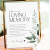 In Loving Memory Wedding Sign Template | Minimalist Modern Wedding Memory Sign