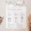 Signature Drink Sign Template | Wildflower Wedding Bar Menu Sign Printable