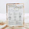 Signature Drink Sign Template | Wildflower Wedding Bar Menu Sign Printable