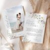Wildflower Wedding Thank You Card | Minimalist Wedding Photo Thank You Card | Printable Template