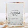 Floral Wedding Table Signs Editable | Wildflower Wedding Custom Sign Editable