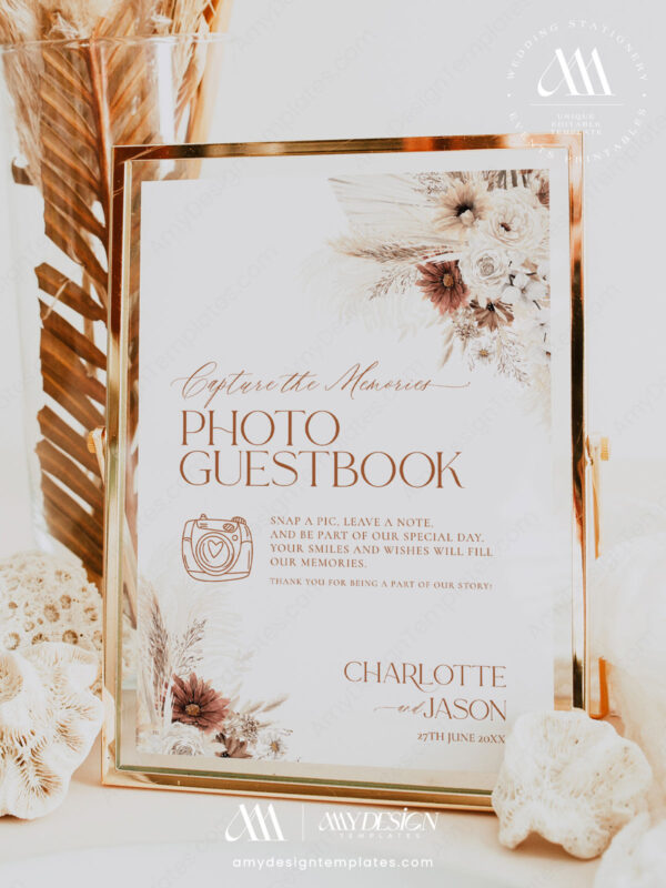 Bohemian Wedding Guest Book Sign | Please Sign Our Guestbook Sign Printable