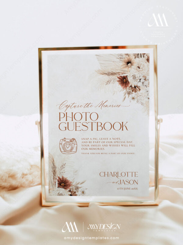 Bohemian Wedding Guest Book Sign | Please Sign Our Guestbook Sign Printable
