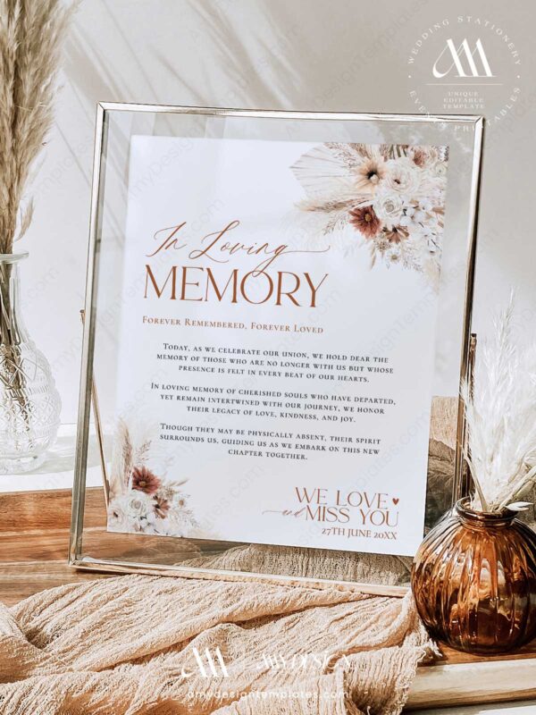 Printable In Loving Memory Sign | Forever in Our Hearts Wedding Sign