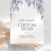Purple Wedding Custom Sign Template