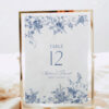 Monogram Wedding Sign Template Bundle | Blue French Toile Reception Signs Printable French Floral Wedding Table Numbers Template | Printable Table Number Card Monogram