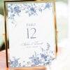 French Floral Wedding Table Numbers Template | Printable Table Number Card Monogram