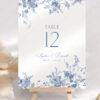 French Floral Wedding Table Numbers Template | Printable Table Number Card Monogram