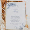 Blue French Toile Wedding Invitations Template BUNDLE | Monogram Wedding Invites, Menu & Signs Printable Memorial Sign for Wedding | Blue Wedding Memory Sign Templates