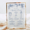 Minimalist Signature Drink Menu Template | Monogram Wedding Drink Sign