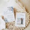 Blue Bohemian Wedding Template BUNDLE | 50+ Editable Dusty Blue Invitation Suite & Boho Signs Blue Boho Wedding Thank You Card Template | Floral Wedding Photo Thank You | Printable Template Download