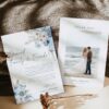 Blue Boho Wedding Thank You Card Template | Floral Wedding Photo Thank You | Printable Template Download