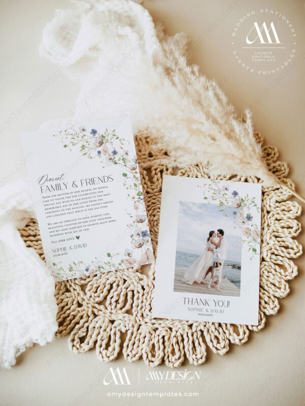 Modern Wedding Thank You Card