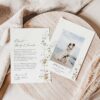 Elegant Wildflower Wedding Invitations Template Bundle | Editable Floral Invitation Suite Minimalist Wedding Thank You Card with Photo | Wildflower Thank You Cards Printable Download