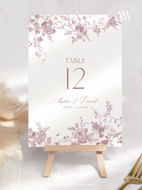 Printable Table Number Card | Editable Table Numbers Template