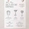 Blue Bohemian Reception Signage Printable | DIY Wedding Signs Bundle Templates Minimal Wedding Bar Menu Template Editable | Signature Drink Sign Cocktails | Wedding Bar Sign