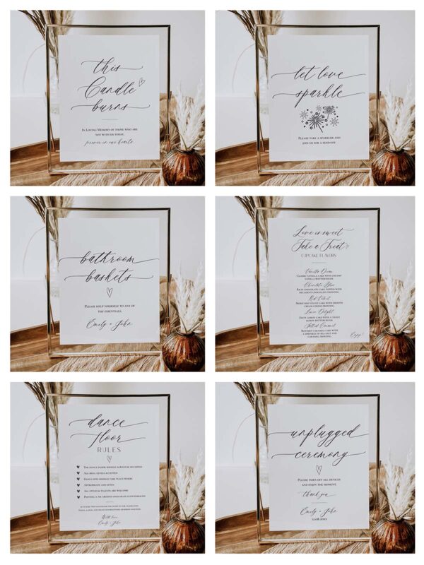 Minimalist Wedding Signs Template Printable | Wedding Reception Sign Bundle Editable Minimalist Wedding Signs Template Printable | Wedding Reception Sign Bundle Editable
