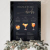 Modern Signature Drinks Sign Template | Bar Menu Template | Cocktail Watercolor Clipart Modern Signature Drinks Sign Template | Bar Menu Template | Cocktail Watercolor Clipart
