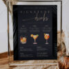 Modern Signature Drinks Sign Template | Bar Menu Template | Cocktail Watercolor Clipart Modern Signature Drinks Sign Template | Bar Menu Template | Cocktail Watercolor Clipart