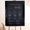 Minimal Signature Drink Menu Template | Cocktail Signs Printable | Wedding Bar Menu Sign Minimal Signature Drink Menu Template | Cocktail Signs Printable | Wedding Bar Menu Sign