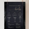 Minimal Signature Drink Menu Template | Cocktail Signs Printable | Wedding Bar Menu Sign Minimal Signature Drink Menu Template | Cocktail Signs Printable | Wedding Bar Menu Sign