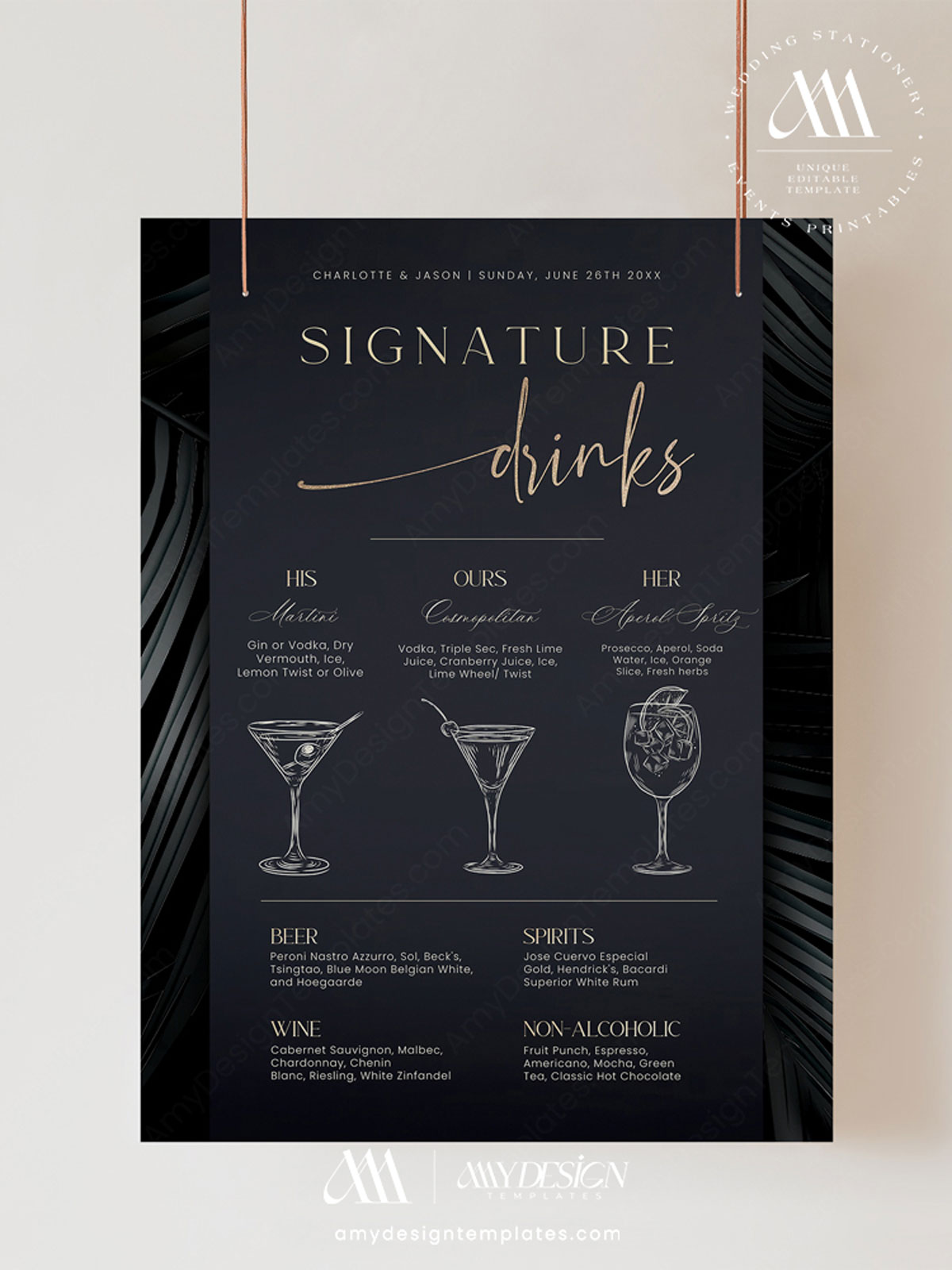 Minimal Signature Drink Menu Template | Cocktail Signs Printable | Wedding Bar Menu Sign Minimal Signature Drink Menu Template | Cocktail Signs Printable | Wedding Bar Menu Sign