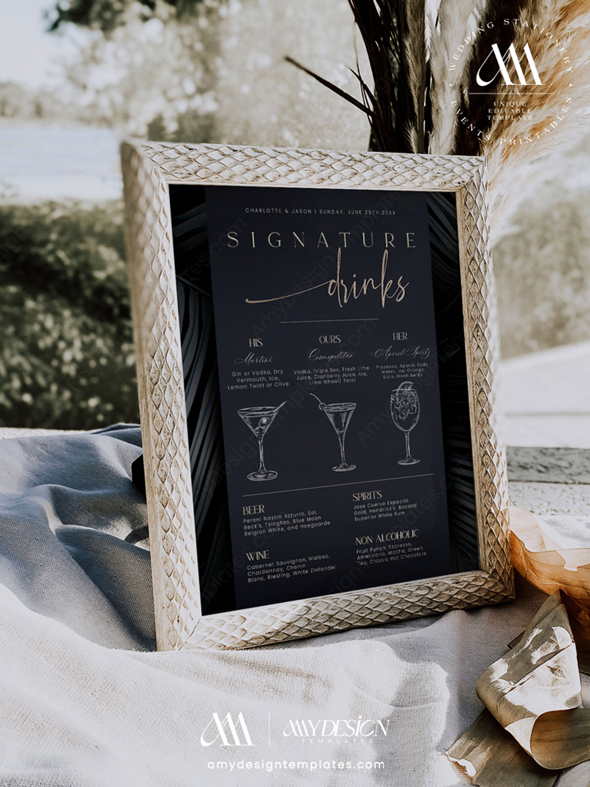 Minimal Signature Drink Menu Template | Cocktail Signs Printable | Wedding Bar Menu Sign Minimal Signature Drink Menu Template | Cocktail Signs Printable | Wedding Bar Menu Sign