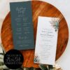 Rustic Teal Wedding Program Template | Boho Catholic Ceremony Printable Folded & 4x9 Double-Sided