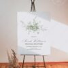 Minimalist French Toile Greenery Bridal Shower Sign Template | Editable Printable Signage