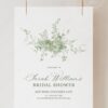 Minimalist French Toile Greenery Bridal Shower Sign Template | Editable Printable Signage
