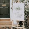 Minimalist French Toile Greenery Bridal Shower Sign Template | Editable Printable Signage