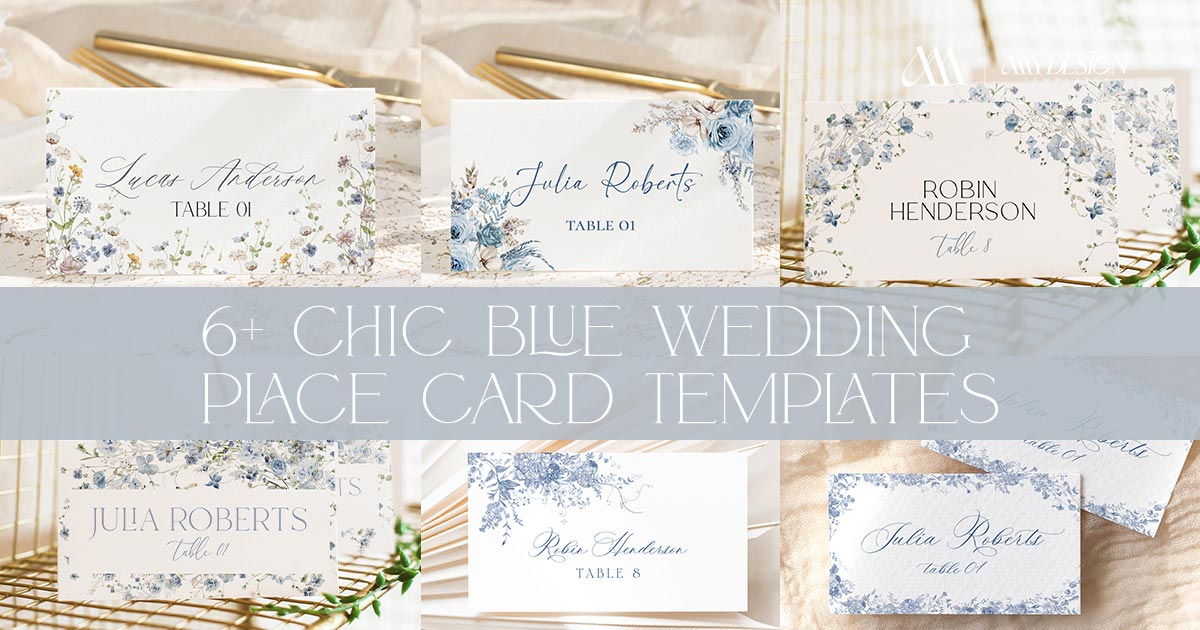 6+ Chic Blue Wedding Place Card Templates: Something Blue at Every Seat 6+ Chic Blue Wedding Place Card Templates: Something Blue at Every Seat