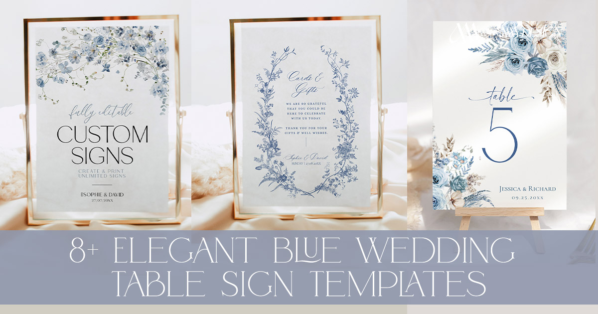 8+ Elegant Blue Wedding Table Sign Templates: Something Blue on Every Table 8+ Elegant Blue Wedding Table Sign Templates: Something Blue on Every Table