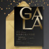 Bold Golden Gala Night Invitation Template Printable | Gala Dinner Party Invite