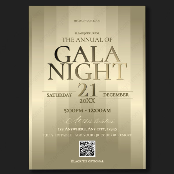 Gala Night Invitation Printable Template | Business Gala Dinner Party Invite