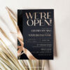 Modern Business Grand Opening Invitation Template | Elegant Black & Gold Ribbon Cutting Events
