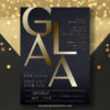 Modern Gala Invitation Template Night Dinner Party | Annual Corporate Editable Formal Event