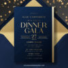 Luxury Navy Gold Dinner Gala Annual Party Invitation | Formal Corporate Event Invite Template