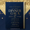 Luxury Navy Gold Dinner Gala Annual Party Invitation | Formal Corporate Event Invite Template