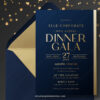 Luxury Navy Gold Dinner Gala Annual Party Invitation | Formal Corporate Event Invite Template