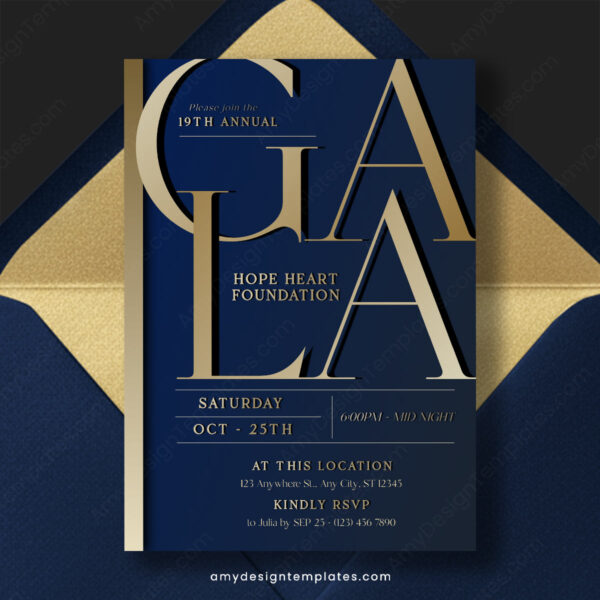 Formal Gala Dinner Invitation Template | Luxury Dinner Party Event