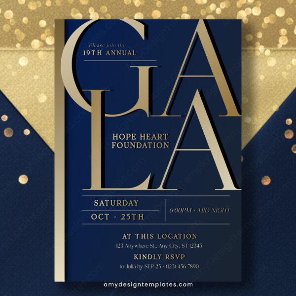 Formal Gala Dinner Invitation Template | Luxury Dinner Party Event