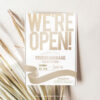 Minimalist Gold Grand Opening Invitation Template | Editable DIY Business Launch Flyer